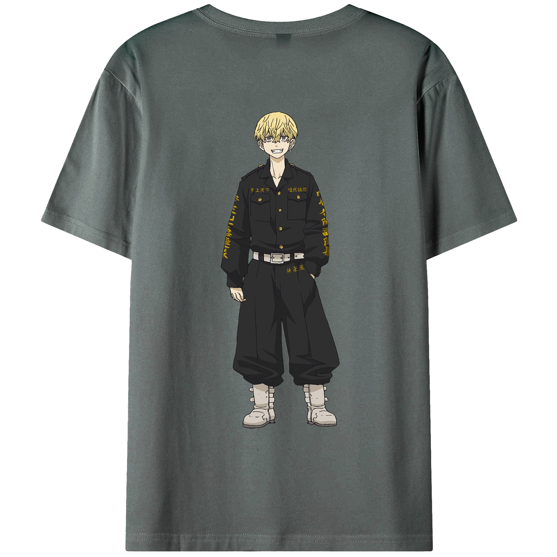 （画像用） 東京リベンジャーズ Tokyo Revengers 綿100％ メンズ半袖Tシャツ（バックプリント） 通気性